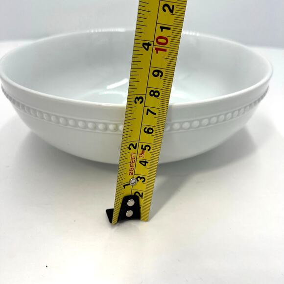 Threshold White Beaded Large Dinner Salad Soup Porcelain Bowls 8.25"- Set of 2 - Picture 9 of 9
